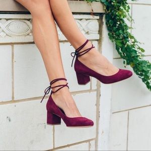 Loeffler Randall | Clara Suede Ankle Wrap Pumps